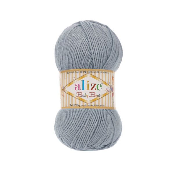 Пряжа Alize (Ализе) Baby Best / уп.5 мот. по 100 г, 240м, 119 серое небо A