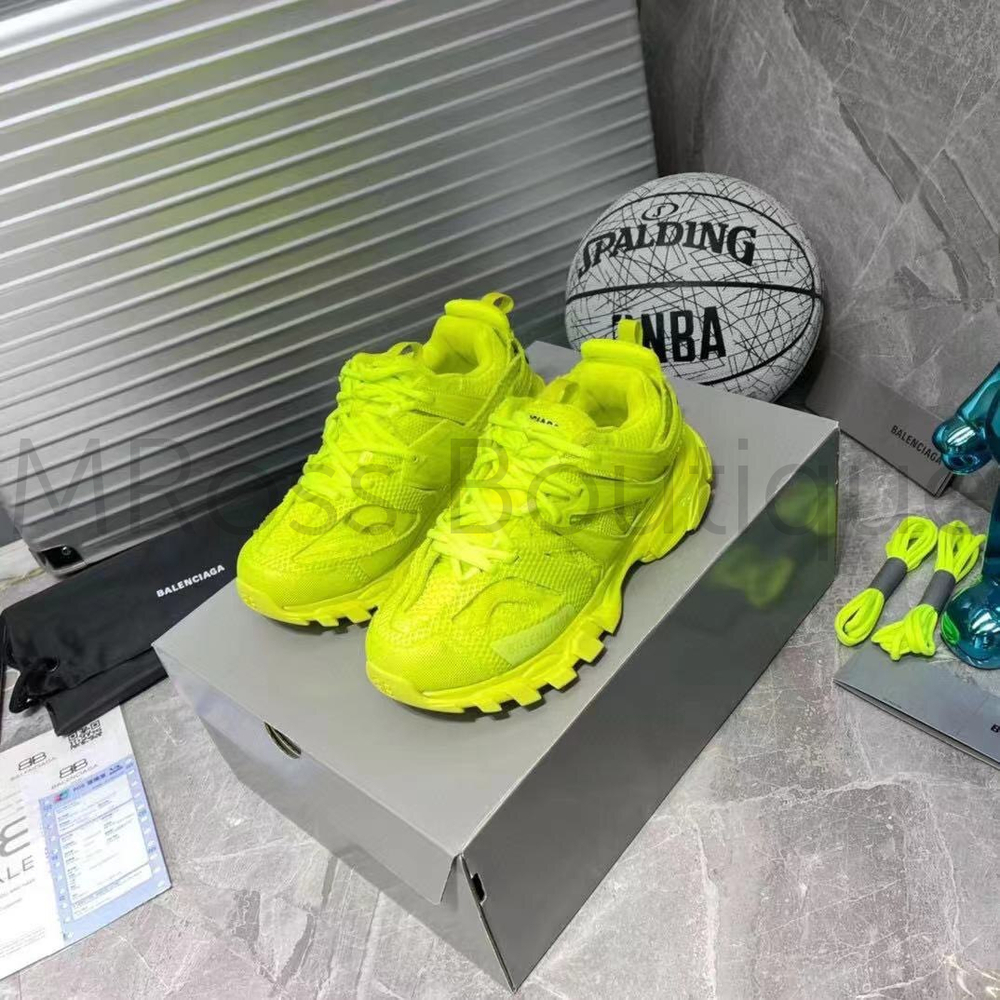 Лимоновые кроссовки Balenciaga Track Trainers Recycled Sole