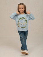 Джемпер вязаный для девочки с вышивкой