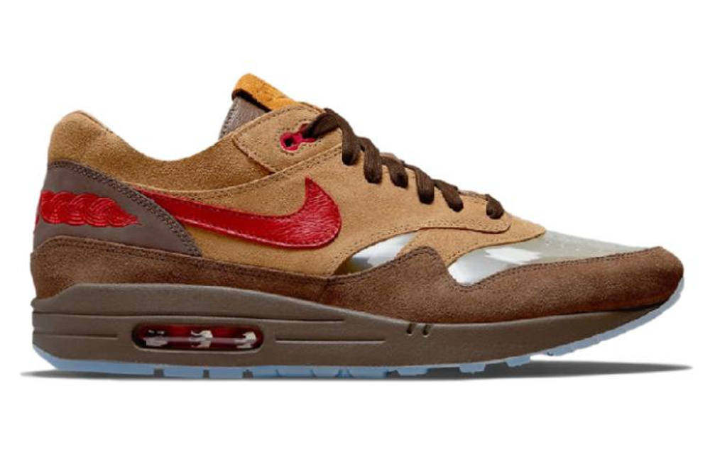 CLOT x Nike Air Max 1 "Tea Leaf Brown" Death Kiss 2.0 Tea Skid-Resistant Sports Casual Shoes Same Brown Yellow Chinese Limited Special Shoe Box