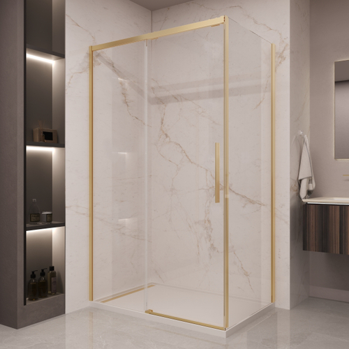 Душевой уголок Stella VSR-1ST9015CLG, 1500*900, брашированное золото, стекло прозрачное