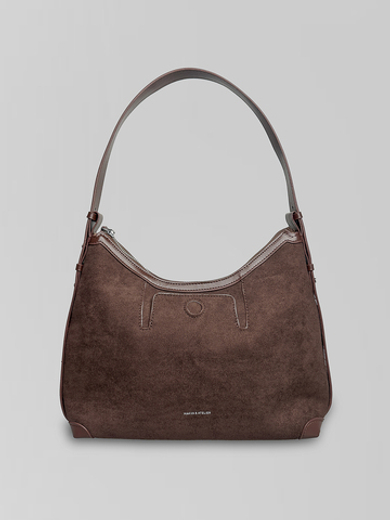 Сумка May Va 5057 замшевая на замке с одной ручкой и наружным кармашком на кнопке