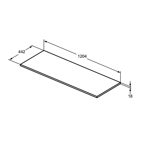 Столешница Ideal Standard CONNECT AIR 120, без выреза для монтажа умывальников, серый (E0852EQ)