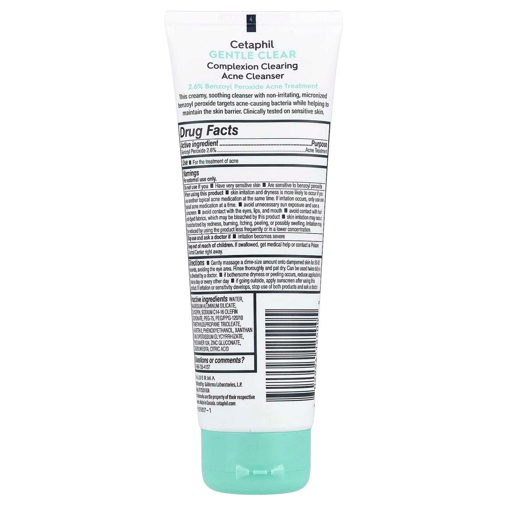 Cetaphil, Gentle Clear, средство для очищения кожи от акне, 124 мл (4,2 жидк. унции)