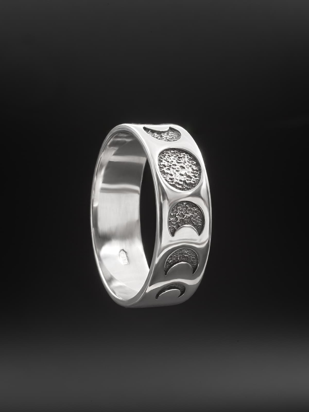 Фазы Луны — кольцо из серебра