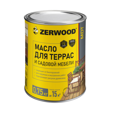 ZERWOOD MDT Масло для террас и садовой мебели Графит 0,75кг (ИжСинтез)
