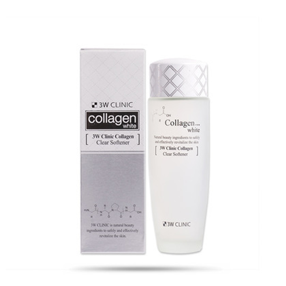 3W CLINIC Тонер для лица осветляющий с коллагеном/Collagen Clear Softener, 150 мл