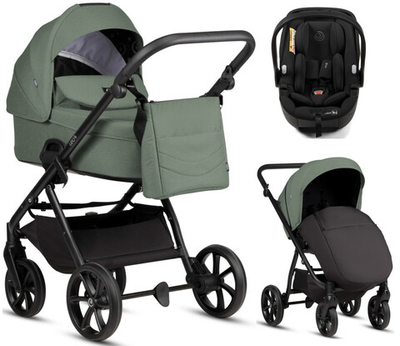 Детская коляска Tutis Leo 3 Plus 3 в 1 с автокреслом Beno Black 15822039 Sage