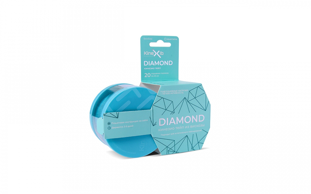 Кинезио тейп KineXib Diamond аквамарин 5 м х 5 см