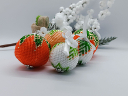 Елочная Игрушка, Шарики на Елку из Бисера, Ручная работа