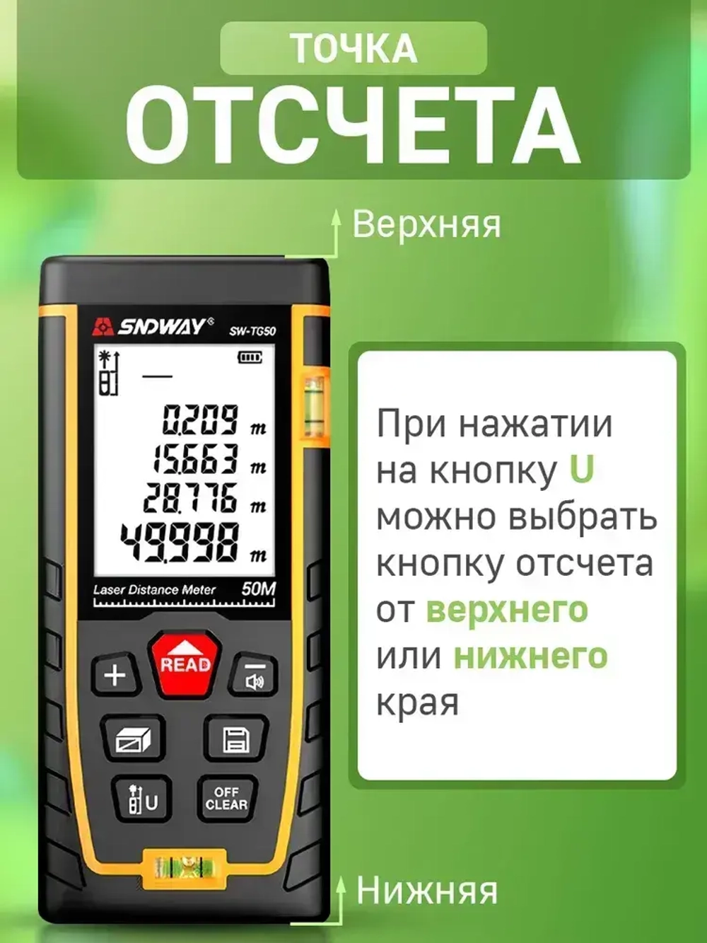 Дальномер лазерный SNDWAY SW-TG50