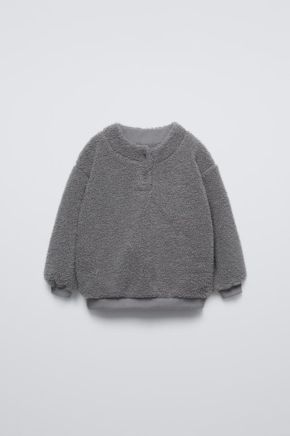 ZARA ТОЛСТОВКА ИЗ ИСКУССТВЕННОЙ ОВЧИНЫ, АНТРАЦИТОВО-СЕРЫЙ