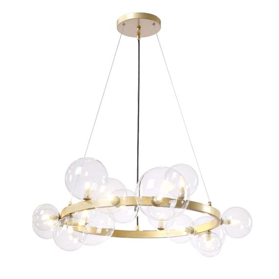 Подвесная люстра Crystal Lux Agata SP15 V2 Gold/Transparente