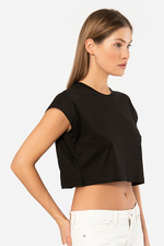 Футболка женская кроп черный