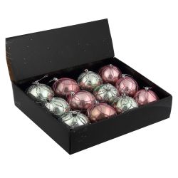 GAEM Набор из 12шт Украшение новогоднее Шар "Алмазная сетка", D 8 см, L35 W27 H9 см