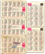 № 129 Набор из 5 переливных (стерео) Календариков . Мультфильмы СССР 1986 год.