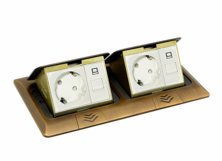 Donel Выдвижной блок Snap 6 (3+3) мод. античная латунь (с уст. набором)