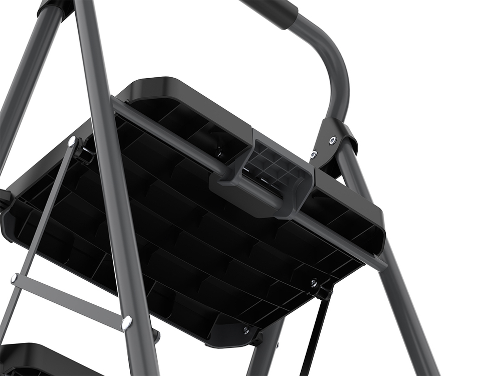 Стремянка stable, 3 ступени, 1 м, черная