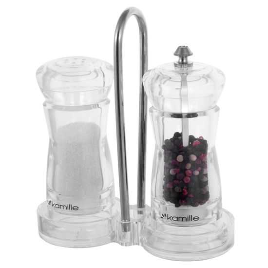 Набор для специй мельница и солонка на подставке Kamille КМ-7053