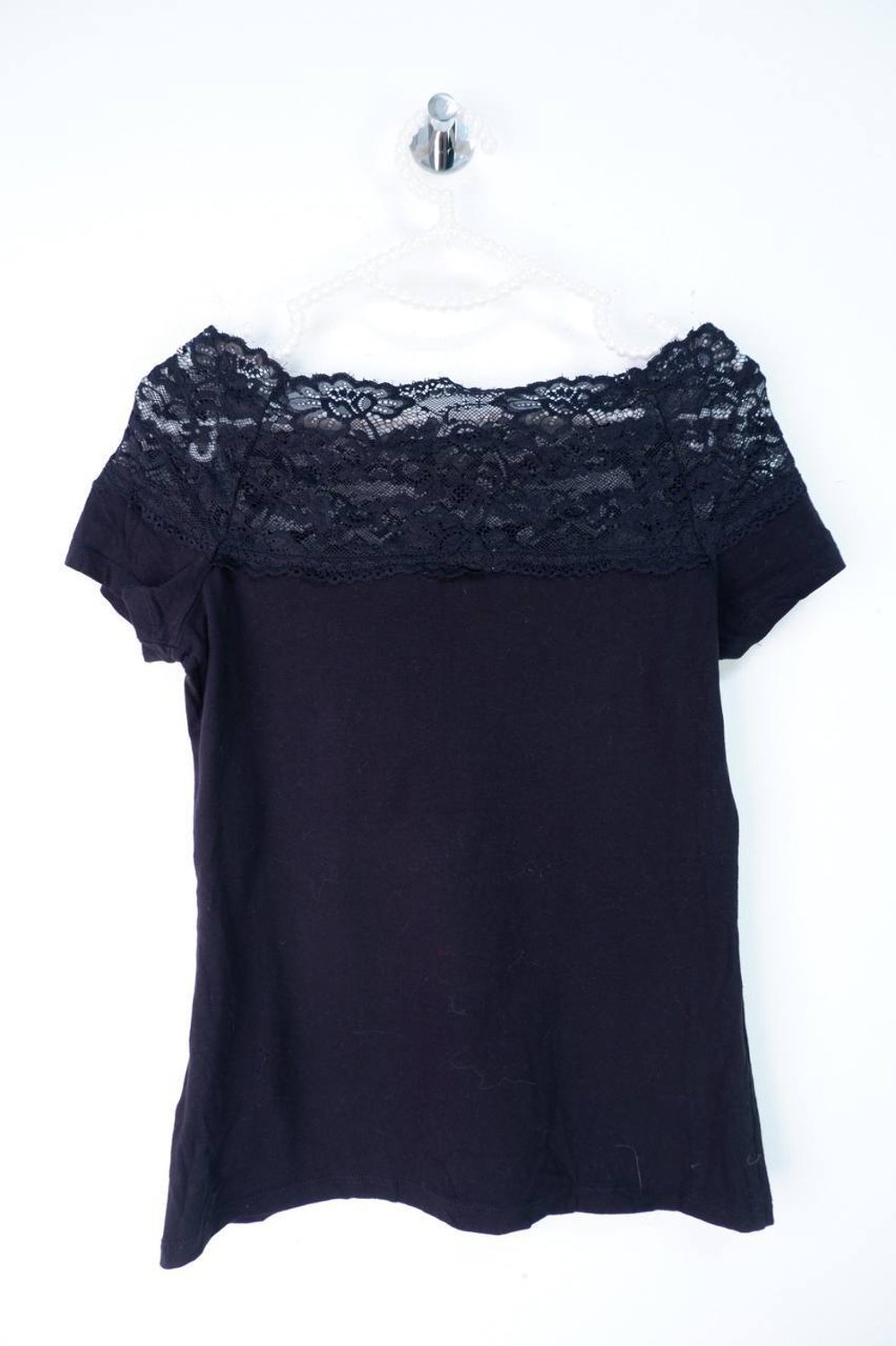 Футболка H&M с кружевными вставками, маркировка S, визуально 44 размер