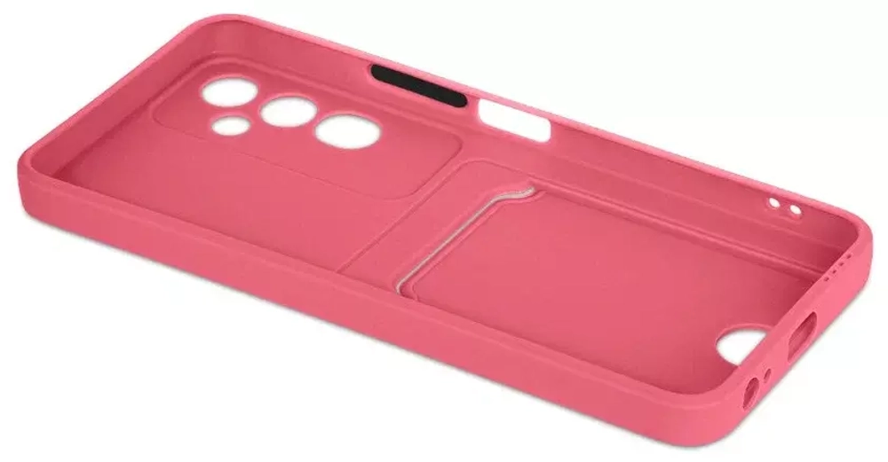Силиконовый чехол с отделением для карты для Tecno Pova 4 DF (coral)