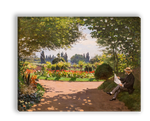Картина для интерьера "Адольф Моне читает в саду", Клод Моне, печать на холсте