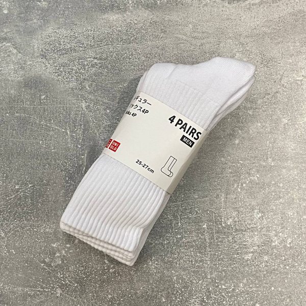 Носки Uniqlo 4 Pack Cushioned high white