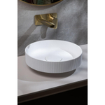 Раковина накладная рифленая Boheme Sole 801-R-MW, Corian 400*130 Matte white