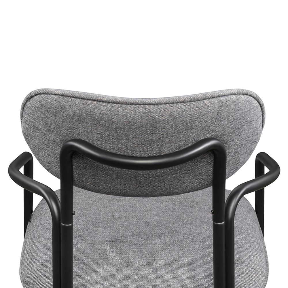 Стул Ror, Round, рогожка, черный/серый