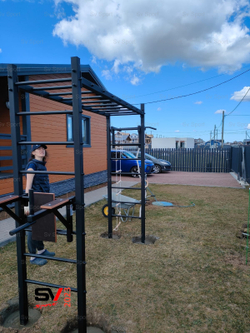 Монтаж уличной шведской стенки Sv Sport Рукоход (4 вертикальных столба)