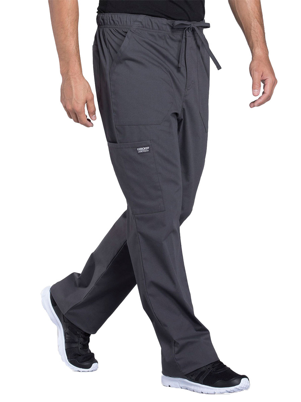 Брюки медицинские мужские Cherokee WW190 на резинке со шнурком, серый, L
