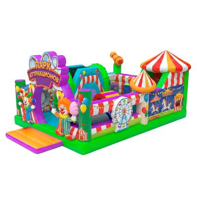 Коммерческий надувной батут «Карнавал», 7×5×3,1 м, с горкой