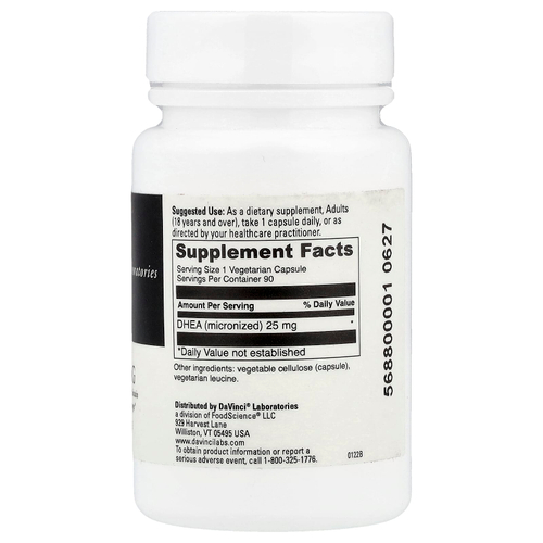 DaVinci Laboratories, Микронизированный ДГЭА, 25 мг, 90 капсул