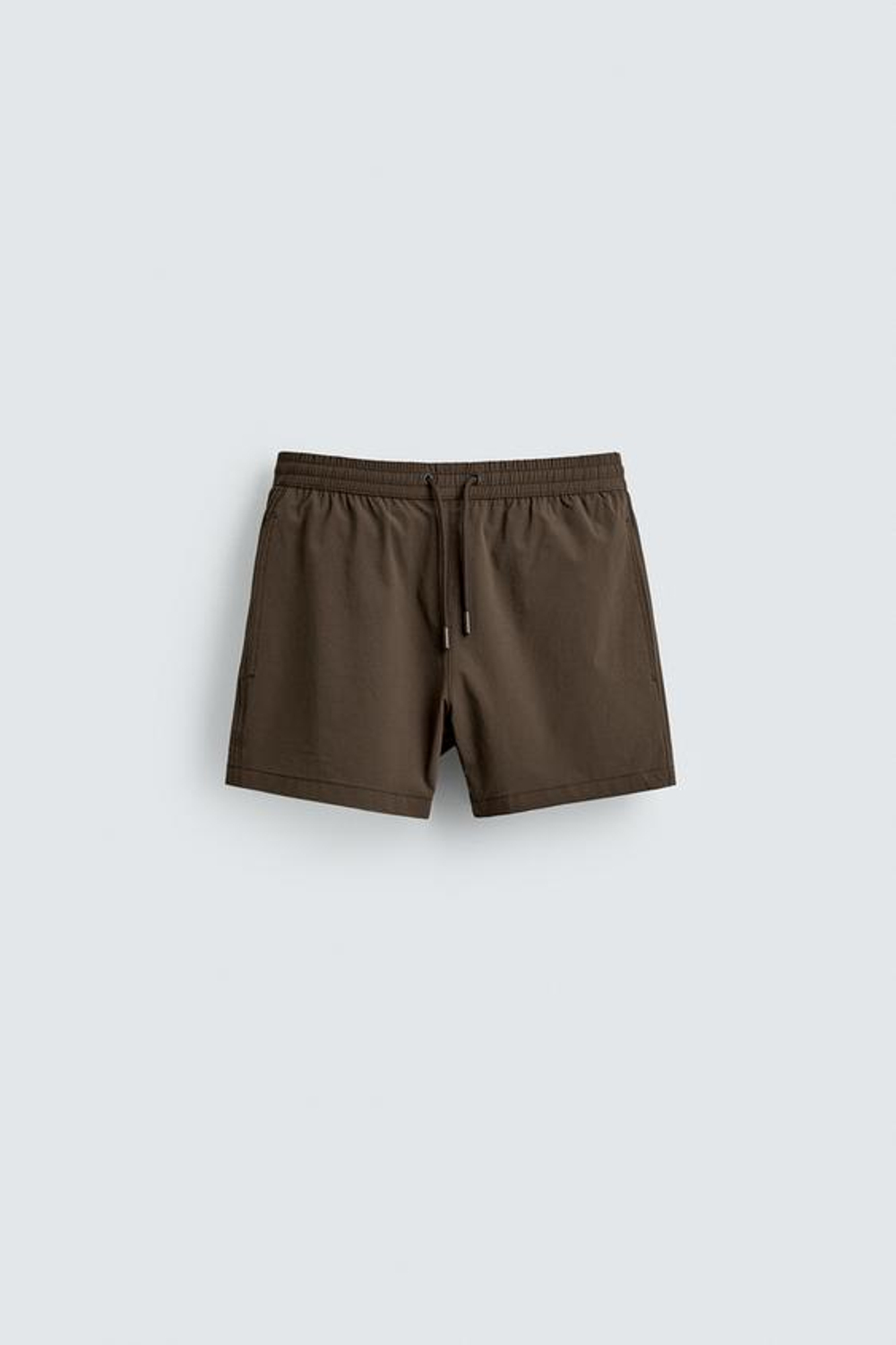 ZARA КОРОТКИЕ ПЛАВКИ ИЗ РЕЛЬЕФНОЙ ТКАНИ, КОРИЧНЕВЫЙ