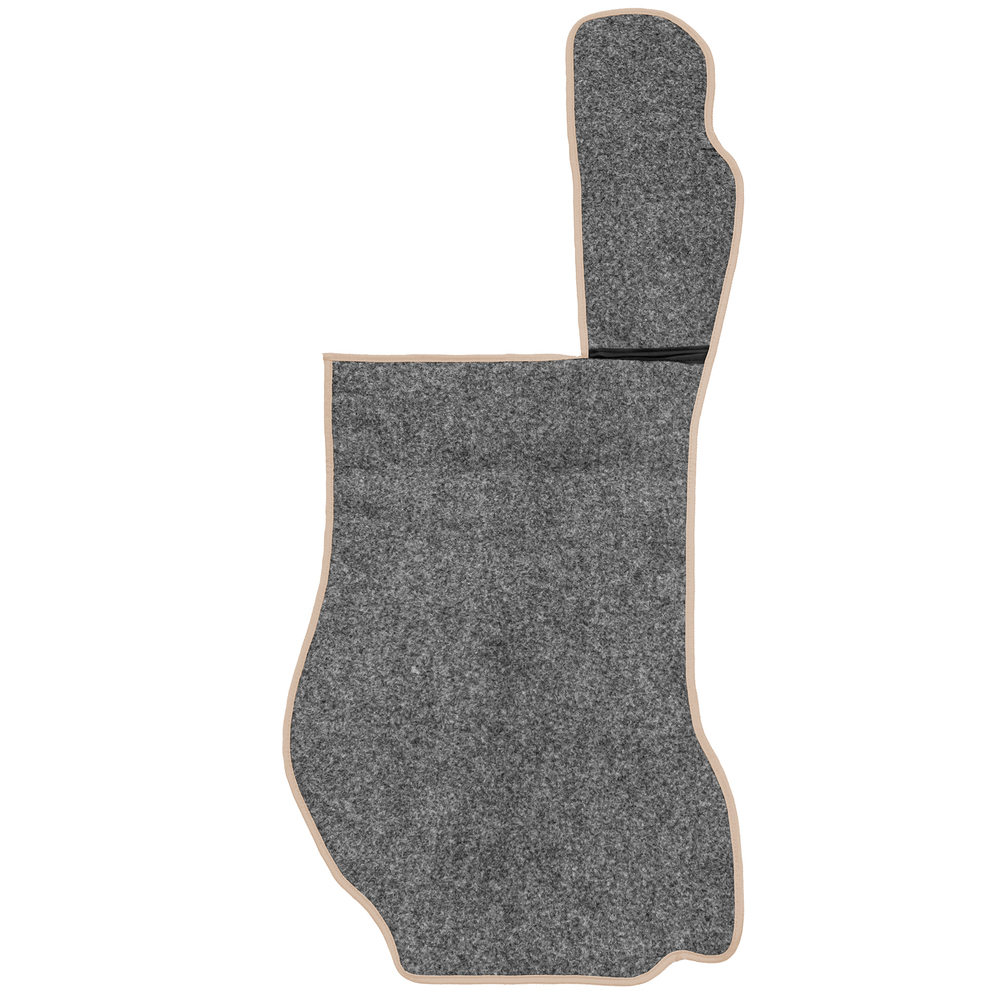 Ковры SCANIA 5 серии R (механика) (экокожа, бежевый, бежевый кант, синяя вышивка)