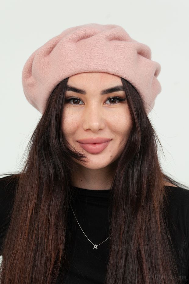 Берет с защипами Tonak (375 Пудра / 59 / 30х30х6 / 59 / Розовый / Шерсть 100% / 0.3)