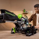 Торцовочная пила акк. Greenworks GD24MS216, 24V, б/щ, 4800 об/мин, 216x30мм,рез 65х310мм,c 1х8Ач и быстрым ЗУ(1501707UH)