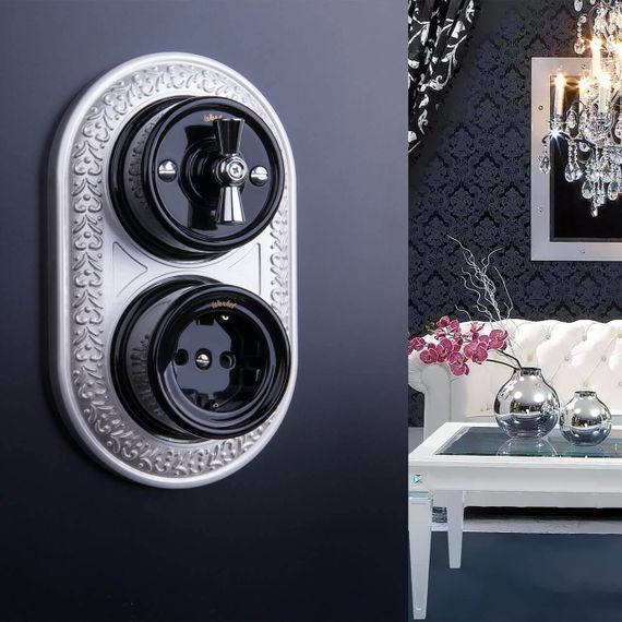 Переключатель-выключатель Werkel одноклавишный Retro черный W5612008 4690389166716