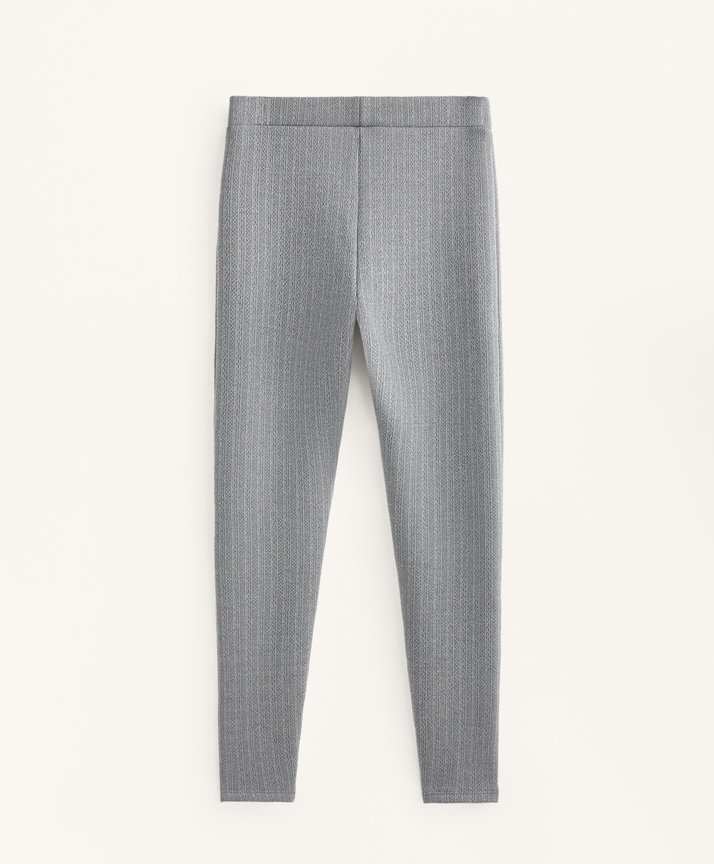 OYSHO Теплые легинсы с высокой посадкой и длиной до щиколотки, серый меланж