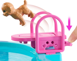 Игровой набор бассейн с 6 игровыми зонами Barbie Basen, JKG83