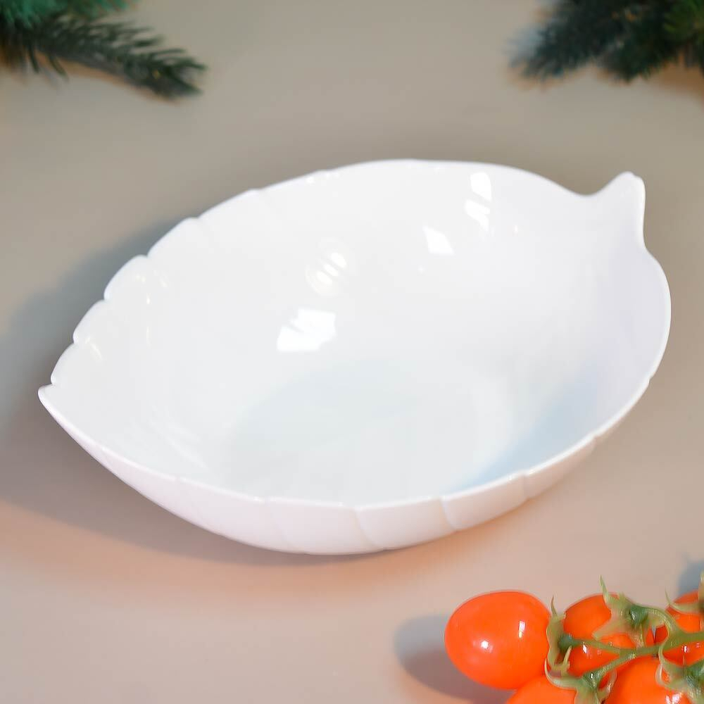 Салатник 21,5см Листья, опаловое стекло, MILLIMI