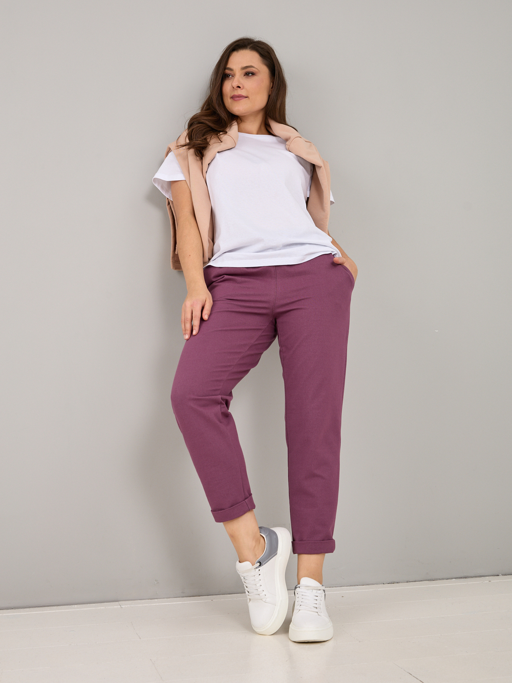 Брюки Бдж-129/бордо-джинс