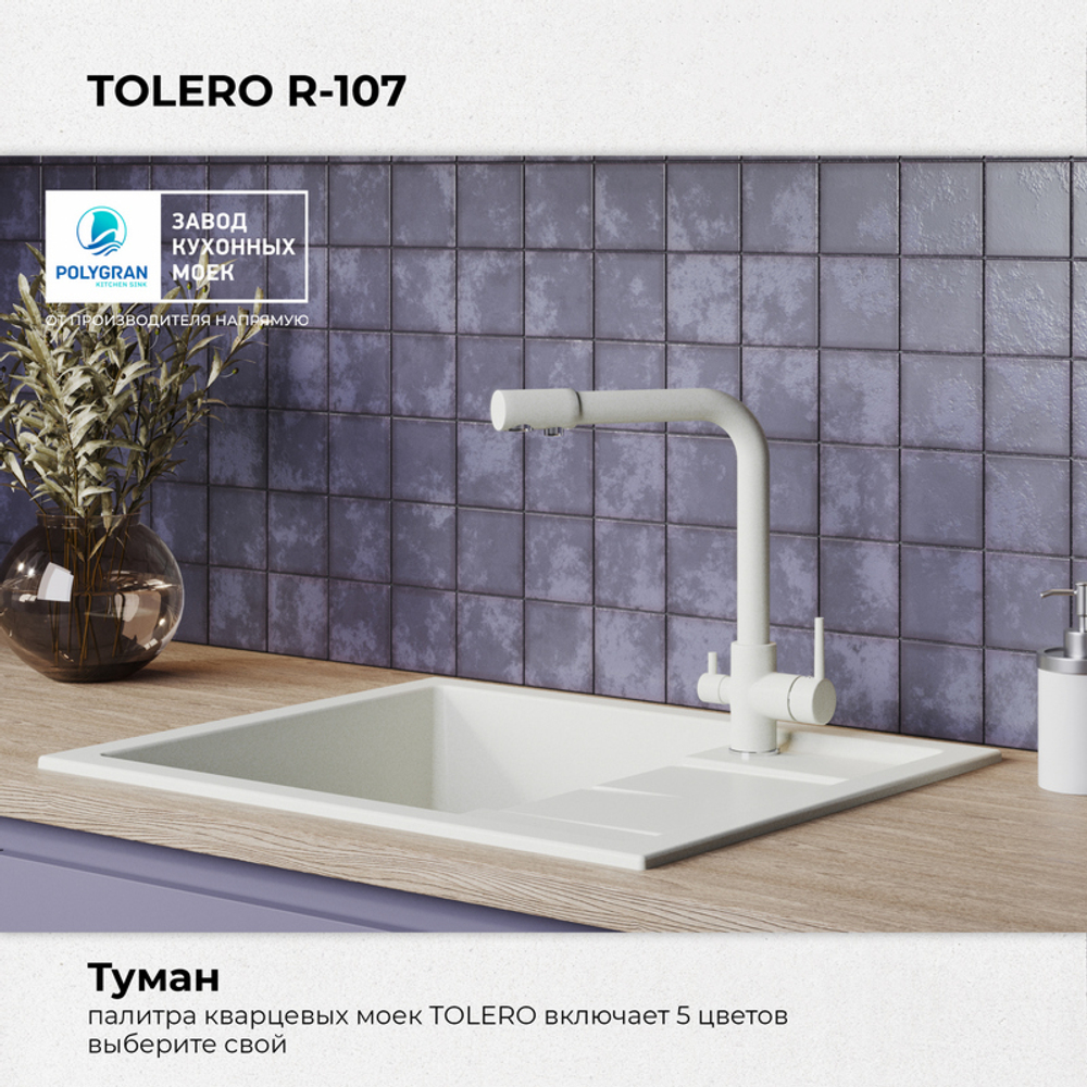 Мойка TOLERO R-107 белый №923