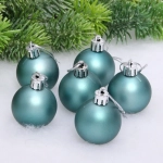 Новогодние шары 4 см (набор 6 шт) «Матовый», темный нефрит