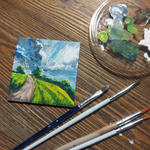 Магнит на холодильник с авторской росписью "Дорога"