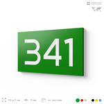 Номер на дверь 341, табличка на дверь для офиса, квартиры, кабинета, аудитории, склада, зеленая 120х70 мм, Айдентика Технолоджи