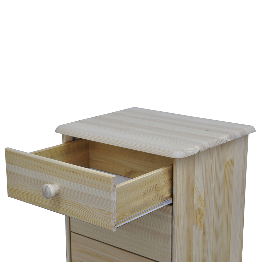 Комод высокий с 6 ящиками Хаба из массива сосны, для одежды, в натуральной отделке