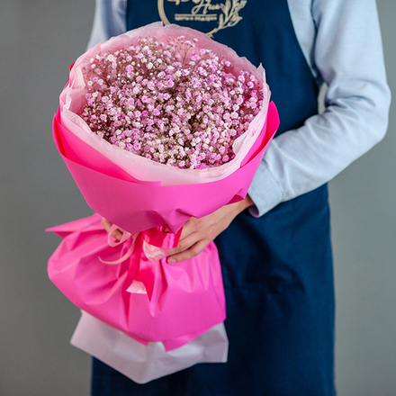 Букет воздушной розовой гипсофилы