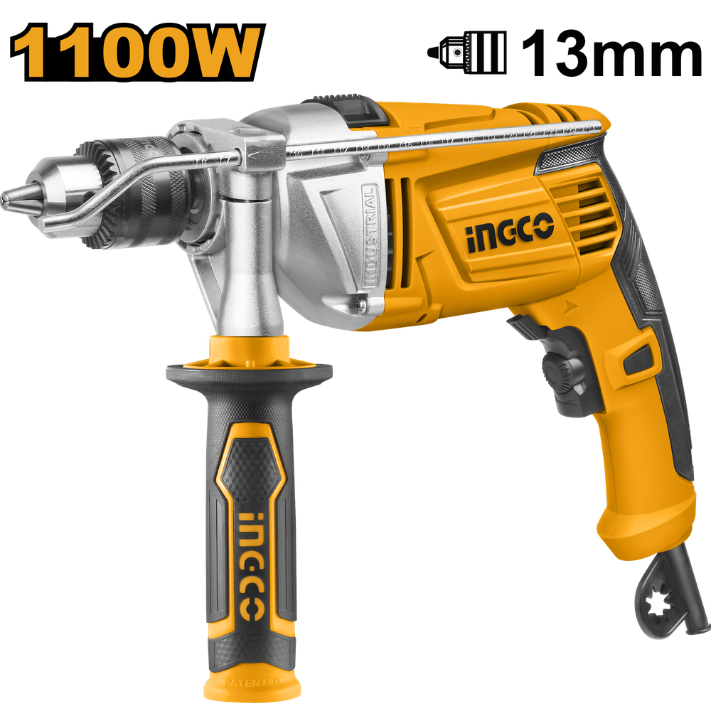 Дрель электрическая ударная INGCO ID11008 INDUSTRIAL 1100 Вт 1,5-13 мм