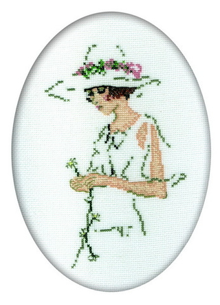 "Дама с цветком"-R291 вышивка
